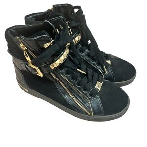 Michael Kors gold Studded High Top Sneakers-7.5